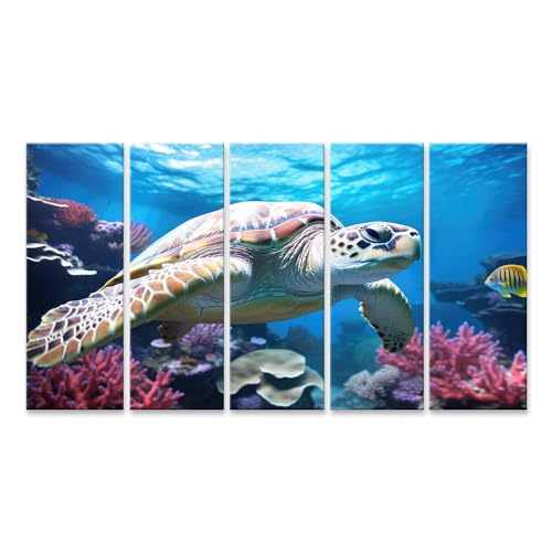 Tableau sur toile Tortue de mer Grand Barr - Poster image murale décoration océan
