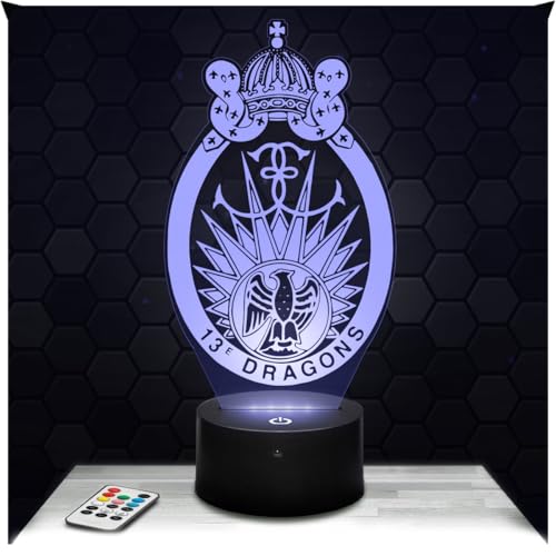 Lampephoto.fr - Lampe 3D Ecusson 13E Rdp Armée France, Idée Cadeau deco Armée France Lampe deco Bureau Salon Homme Femme, Idée Cadeau Noel Militaire Ecusson 13E Rdp Militaire France, Effet Hologramme