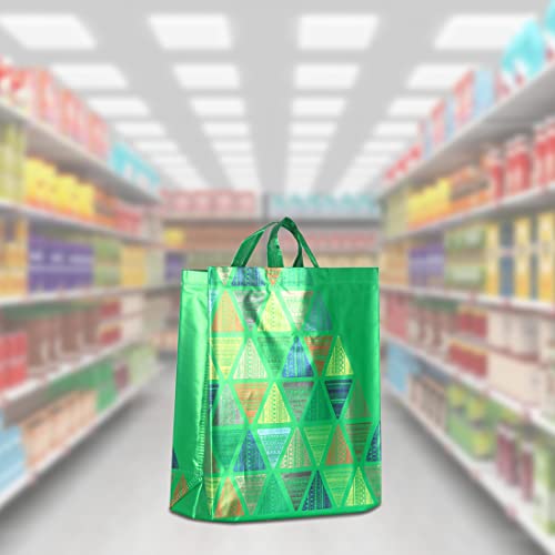 Image of Colourtales Printed Gift Shopping bags- Green (Pack of 50)