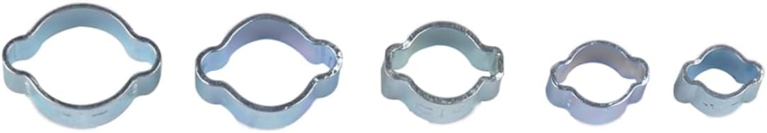 Uonlytech Dual Ears Fuel Injection Hose Clamps 160pcs Carbon Steel Hose Clip Clamp Set