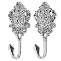 Ganci Fermatenda Vintage Con Decoro Floreale Intagliato, 2 Pezzi, Colore Rosa, Multiuso Per Tende, Cappelli, Asciugamani, Viti Incluse