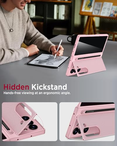 Funda para Samsung Galaxy Z Fold 5 con protector antiespía rosa 5