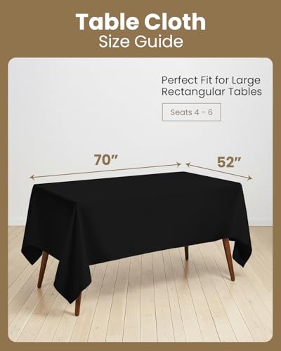 Nappe rectangulaire noire 132x177 cm lot de 2 lavable Utopia Kitchen - 3