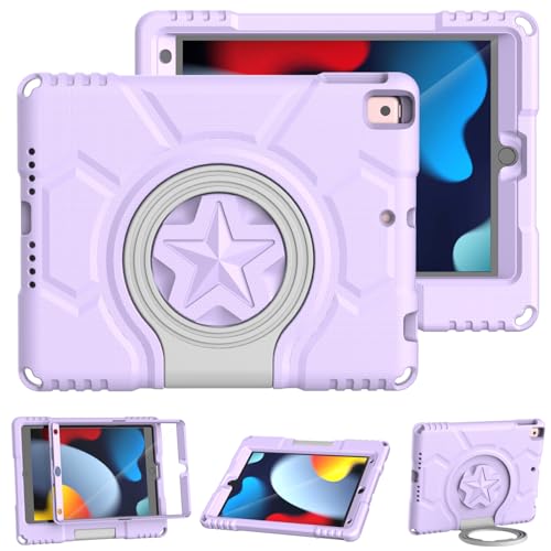 Coque iPad 10.2 violette pour 9e 8e 7e génération avec protection écran