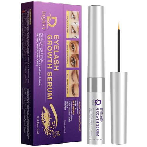 DQOJVU Eyelash Growth Serum for Longer Thicker Lashes, Natural Vegan Lash Enhancer, Safe for