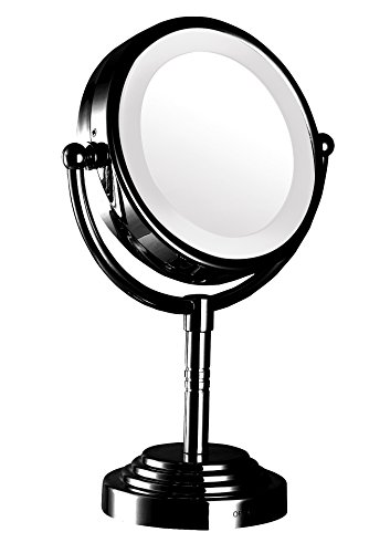 Modern Mirror 92231 Dual-Sided Led illuminated tabletop makeup mirror Black