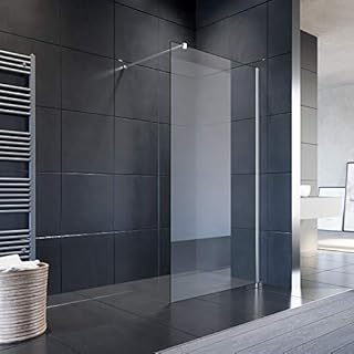 SONNI Duschwand Glas 80 x 200 cm Walk In Dusche 8 mm NANO Glas Duschtrennwand Glas Badewanne Duschwand