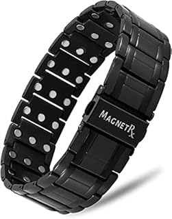 MagnetRX® 3X Strength Titanium Magnetic Bracelet – Magnetic Bracelets Men – Premium Fold-Over Clasp & Adjustable Length with Sizing Tool