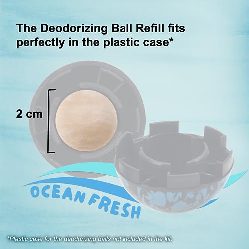 Image of Eco-Fused Sneaker Ball Deodorizer Refills - 8 Pack Air Freshener Ball Replacement - Great for Homes, Offices,Cars, Sneakers, Mens Shoes, Lockers, Gym Bag - Ocean Fresh - Holder Case Sold Separately