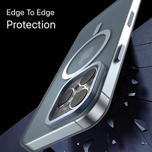 Image of eller sante SAN MagPro Frosted for iPhone 14 Pro Case Cover, 6 Feet Drop Protection, Shockproof, Scratch Resistant, Slim, Thin, Compatible with iPhone 14 Pro MagSafe Back Cover - Blue