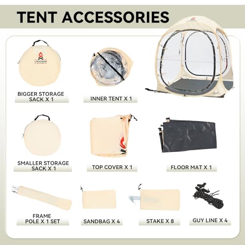 Carpa deportiva pop up para 4 personas beige miniatura 7