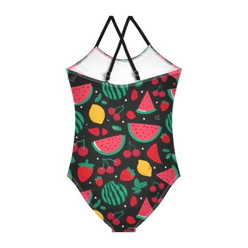 Watermelon Strawberry Girls One Piece Swimsuits Summer Quick Dry Beach Bathing Suit2
