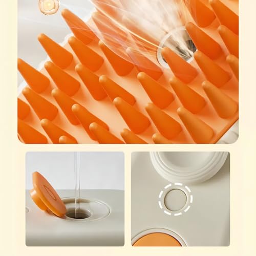 Escova Pet Massageadora 3 em 1 A Vapor Para Remoção De Pelos Ideal Para Cães e Gatos Recarregável Pr