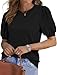 Short Sleeve Shirts for Women Plus Size Clothes for Women Ladies Tops and Blouses Work Fashion Spring Summer Business Casual Outfits Old Money Sweaters Loose Fit Oversized Tshirts 2026 Black 2XL