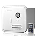 Poukaran 65,000 BTU RV Tankless Water Heater, 18x18 inches On Demand Instant Hot Water, DC 12V, Front Water Outlet, High Altitude Available, Propane Gas, White Door, Compatible with all RVs