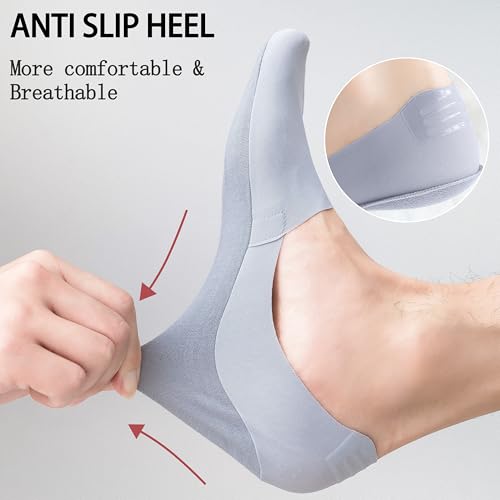 No Show Socks for Men Loafer Sneakers Low Cut Cotton Socks With Non Slip Grips 6 Pairs for US Size 5-10(Assorted B)4