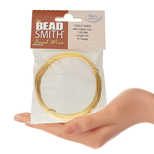 The Beadsmith BWG10G Professional German Jewelry Wire–1.0Mm Diameter,18 Gauge,4Meter Coil–24K Gold Plated–Beading Wire Used To Jewelry Making thumb #4