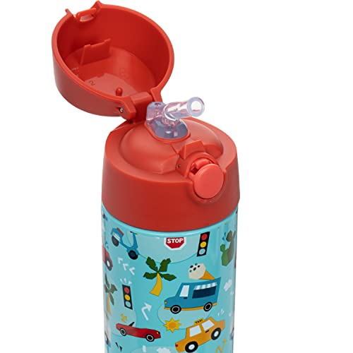 Snug Botella De Agua Para Niños Cars 500 ml Acero Inoxidable Aislada con Pajilla y Tapa de Botón miniatura 5