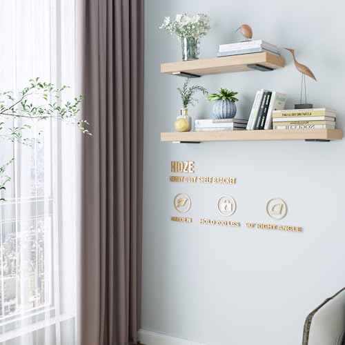 Sturdy Heavy Duty Shelf Bracket 8-Inch Set of 4, Perfect for Floating Shelves, Made from 1/5" Thick Metal in Matte Black Finish by HOZE - Image 2