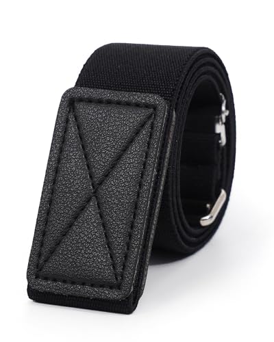 WELROG Kids Belts for Boys - Velcro Buckle Toddler Belt Elastic Adjustable Belt for Boys Girls(Balck)