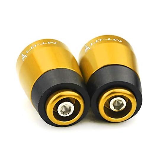Motorcykel grepp Par Motorcykel CNC Aluminiumhandtag Bar Slutar Balansplattor Handgreppsplugg Slider För Yamaha MT07 2014 2015 2016 2017 2018 2019 (Color : Yellow)
