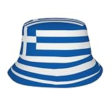 Sombrero De Pescador Bandera De Grecia Bucket Hat Cómodo Sombrero De Cubo Unisex Gorro Pescador para Viajes Verano Camping