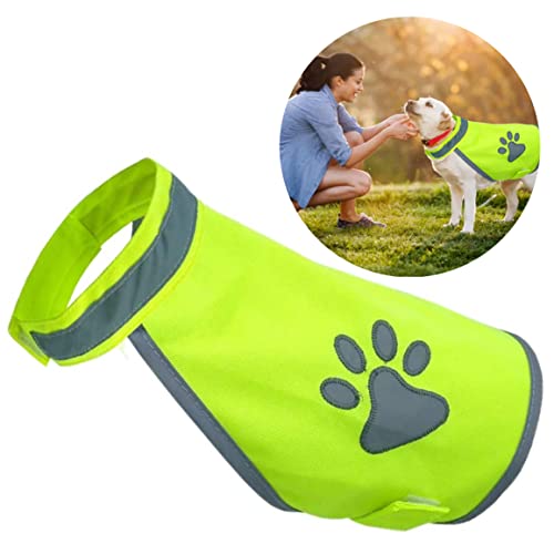 Hund reflektierende Weste hohe Sichtweite Nacht Sicherheitswesten Haustier Jacke Kleidung Fluoreszierende grüne S