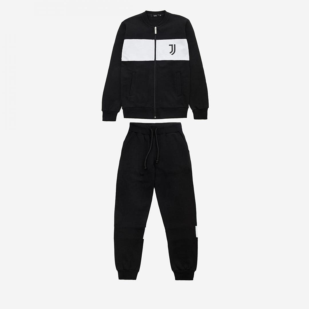 JUVE Juventus Tuta Track Top Nera con Fascia Bianca Logo - Ragazzo - 100% Prodotto Ufficiale - 100% Originale - Scegli la Taglia