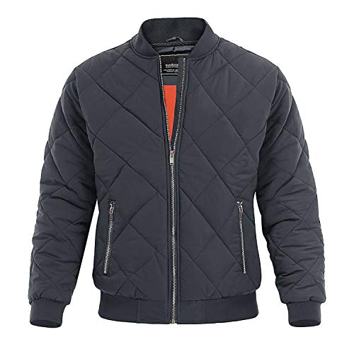 Magnivit Men's Baseball Jackets For Men Jacket Rib Knit Bomber Jacket Varsity Baseball Jacket Dark Grey #TOP13