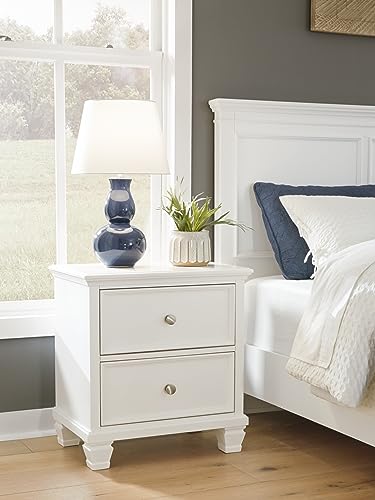 Signature Design by Ashley Fortman Traditional 2 Drawer Night Stand, White - Image 2
