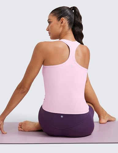 Image of CRZ YOGA Butterluxe Racerback Tank Waist Length | Yoga, Extremely Soft, Tight Fit, Scoop Neck, Sleeveless Tops for Women