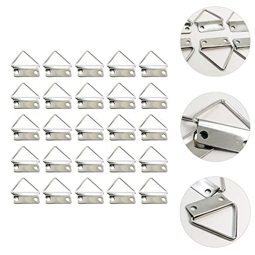 Image of DOITOOL Wall Mounted Hooks 100pcs Triangle Photo Frame Hooks Triangle Shaped Picture Photo Frame Hanging Hanger Rings Hooks for Wooden Frame and Cross Picture Hanging Hooks