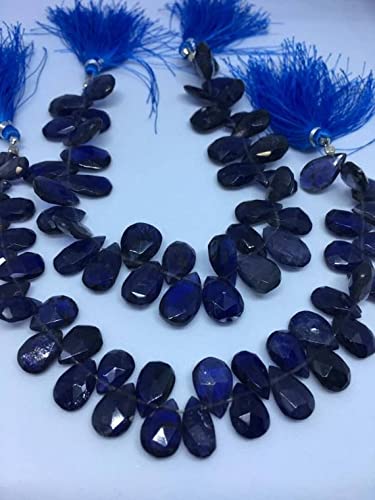Iolite poire facettée LKBEADS 8/12mm, fil de pierres véritables sans défaut pour réussir vos bijoux de valeur