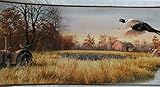 Pheasants Tractor Farm Scene Wallpaper Border - Brown