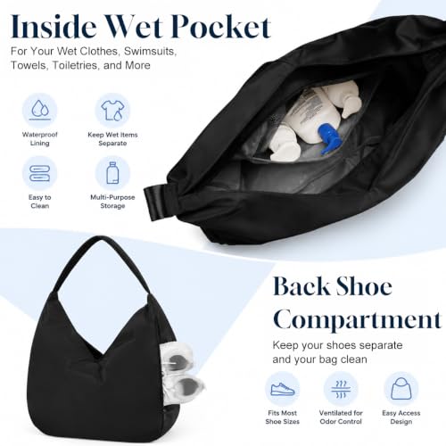 Image of PALAY Gym Bag Women Sports Duffel with Yoga Mat Holder for Traveling