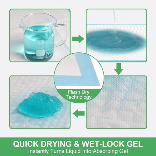 Image of 60 Basics Dog and Puppy Pee Pads with 5-Layer Leak-Proof Design and Quick-Dry Surface for Potty Training, Heavy Duty Absorbency, XL (Blue )