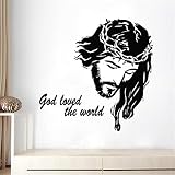 ASFGA Glaube Jesus Christus Wandtattoo Vinyl Kunst Wandbild Kirche Wandaufkleber Religion Interieur beweglich Klassische christliche Wohnkultur 112x112cm