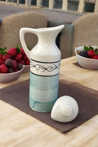 Image of MALAIKAH Ceramic Oil Dispenser Sea Blue Pack of 4 for Kitchen, Dining, Gifting, Home & Kitchen Decor
