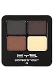 BYS Brow Definition Kit with Double Sided Applicator, Includes Brow Powder and Brow Wax, Shape Brows, Prep Brows