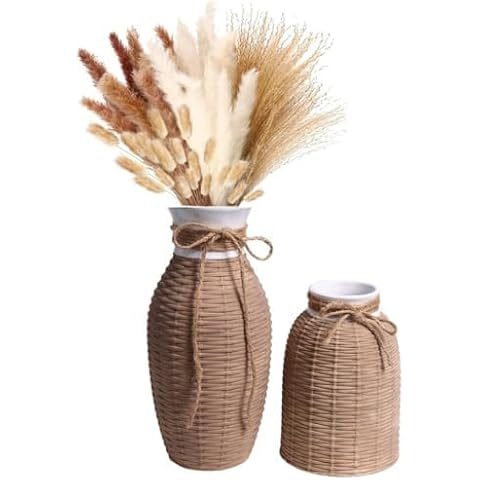 TERESA'S COLLECTIONS Modern Farmhouse Ceramic Vase Set Cover