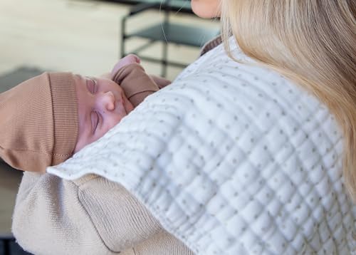 Nana Baby Burp Cloths | 100% Organic Muslin Cotton | Set of 3 (Ivory/Oatmeal)2