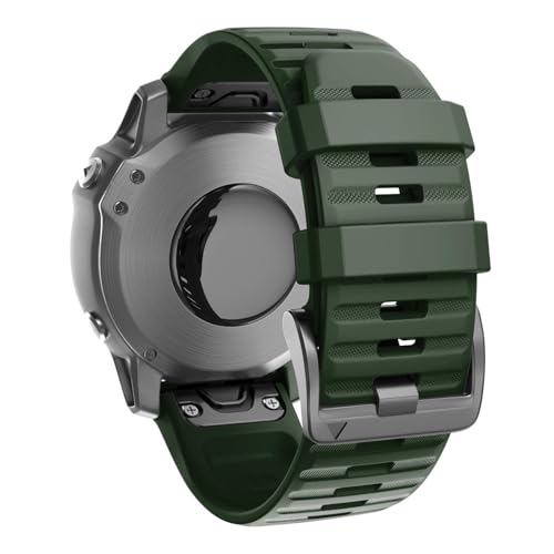 Image of ANCOOL Compatible with Fenix 6X /7X Band 26mm Quickfit Soft Silicone Watch Band Replacement for Fenix 5X /Fenix 8 51mm /Fenix 5X Plus /Fenix 3 /Fenix 6X Pro /Descent Descent MK2i Smartwatches (Olive Green)