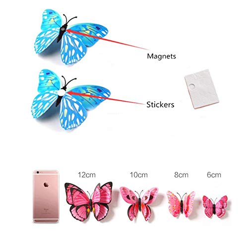 12Pcs Pvc 3D Butterfly Fridge Magnets Refrigerator Magnets Wall Stickers With Magnet For Wall Decor Art Decor Crafts Home Party Decoration #TOP7