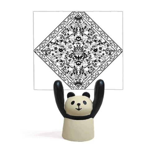 Porte-mémo carré noir panda support décoration fixe-note pour bureau