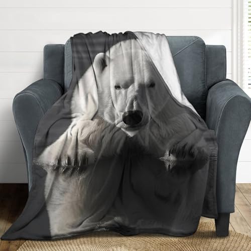 Couverture flanelle ours polaire blanche pour un confort haut de gamme - 5
