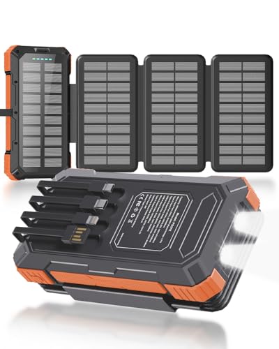 Solar Charger Power Bank 49800mAh with 4 Built-in Cables & 4 Foldable Panels - image 1