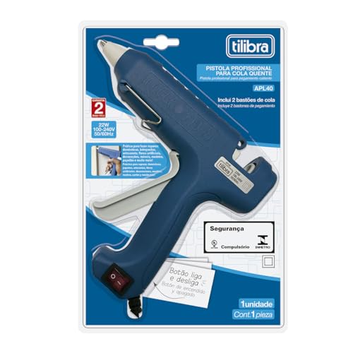 Pistola de Cola Quente Profissional Tilibra APL40 Azul