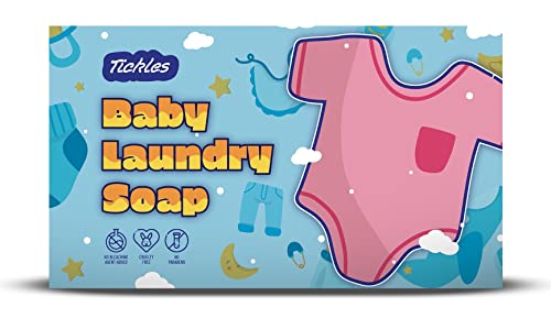 Image of Tickles (Pack of 3) Handmade Nirol Organic Washing Soap For Baby Clothes Diaper, Accessories Mainly for Sensitive Skin 100% Chemical Free Natural Laundry Soap For Baby Lavender Fragrance (360 gms)