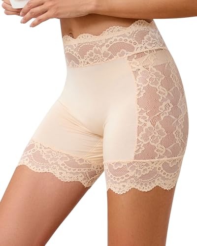 Image of Hibluco Women Lace Slip Shorts Anti Chafing Boyshorts Under Dresses