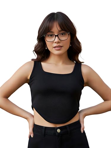 GRECIILOOKS Women Polycotton Regular GL W TOP W2232 Black